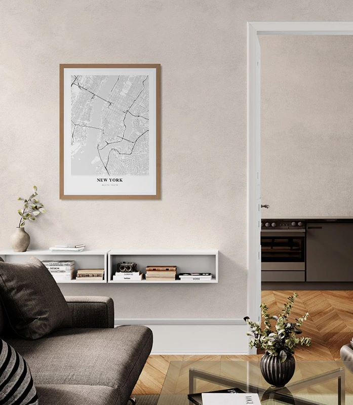 Inspiration example 1 - Modern living room with Eiffel Tower poster